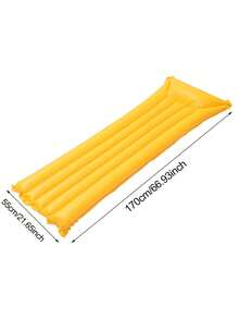 1pc Solid Inflatable Pool Float Mattress, Lightweight PVC Air Bed Lounger With Pillow For Beach, Pool & Vacation - D - View 7