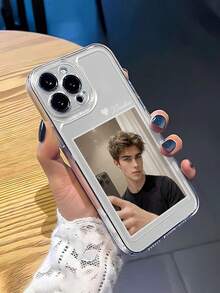 1件客製化個人照片 DIY 姓名小愛心圖案超薄透明 TPU 手機殼，適用 Apple Duo/18ProMax/17ProMax/16Pro/15/14Plus/13Pro/12ProMax/11/XsMax/8/7/6Plus，商務質感，送給老闆、朋友、父親、母親、男友、女友的最佳禮物 - 無色 - 查看 6