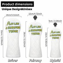 1PC Play Like A Champion Today Golf Wood Headcover, Club Shield For Driver Fairway Hybrid, Light Carry Golf Training Gear, Great Present For Golf Enthusiasts - Multicolor - View 10