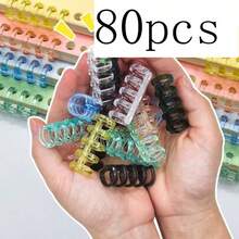 80pcs/160pcs 5-Hole Loose Leaf Binder Rings, Random Color, 5-Hole Plastic Binding Strips, Loose Leaf Binder, Plastic Roll, Detachable Loose Leaf Core, Easy-Open Page Fixers, Suitable For Organizing Loose Leaf Paper And Office Supplies, Loose Leaf Notebook - Random Color - View 12