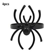 4/12pcs Halloween Spider Napkin Rings Creative Table Decor Napkin Holders Party Dinner Tabletop Arrangement Props Holiday Accessories - Multicolor - View 9