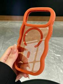 KOOLIFE 1pc Magnetic Wireless Charging Glitter Anti-Drop Full Coverage Phone Case For Iphone18ProMax/17ProMax/17Pro/18Pro/16ProMax/16pro/15ProMax/15pro/16/16/17 - Orange - View 3