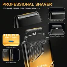 HIENA 4-In-1 Professional Men's Hair Clipper Trimmer Set LCD Digital Display Wireless Hair Clipper Trimmer Shaver Nose Hair Trimmer Men's Grooming Tool Gift Set - View 5