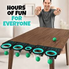 1 Set Deluxe Desktop Basketball Game, Portable Mini Desktop Basketball Set Stress Relief Office Toy, Indoor Party Bar Game Night Activity Suitable For Teens And Adults 14+ - Multicolor - View 3