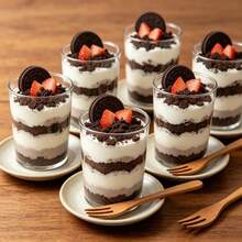 10/50/100pcs 100ml Straight Cylindrical Transparent Plastic Mousse Cups, Durable Clear Dessert Cups For Tiramisu, Pudding, Jelly, Cheesecake, Wedding Birthday Buffet Party Dessert Table - Transparent - View 8