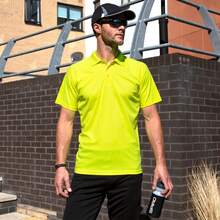 Spiro Unisex Adults Impact Performance Aircool Polo Shirt - Flo Yellow - View 2