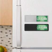 Dishwasher Magnetic "Clean/Dirty" Indicator Sign, Dishwasher Accessory, Scratch-Resistant/Super Strong Magnetic, Optional Adhesive Backing/Easy To Read And Slide - Silver Peach Pink - View 3