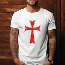Knights Templar Cross Crusades Christianity Jesus Christ United Kingdom T-Shirt - Black - View 5