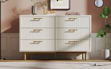 White Sideboard With 6 Drawers - Modern Wall Unit For Bedroom & Living Room In Wood For Dining - 白色 - 查看 3