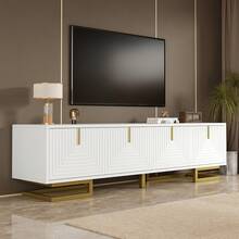 TV Stand With Drawers - Black - 白色 - 查看 7