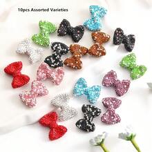 Bow Beads For Pens 10pcs Rhinestone Focal Bead For Crafts Fits For Beadable Pens Jewelry Making Braclets Bling Chunky Glitter Beads For DIY Supplies, Assorted Varieties Mix Colors - Bow Bead - View 6