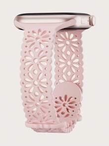 Lace Hollow Floral Silicone Watch Band Compatible With Apple Watch Band 38mm 40mm 41mm 42mm 44mm 45mm 46mm 49mm, Boho Thin Hollow Slim Engraved Breathable Sports Watch Band Waterproof Watch Band Suitable For Apple Watch Ultra 11/10/9/8/7/SE/6/5/4/3/2/1 SE Women Men - Lace - View 15