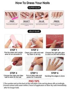 24片杏仁形3D凝膠黑色法式指尖穿戴甲，花瓣花朵、蝴蝶翅膀與亮粉設計，易佩戴壓克力假指甲套組，含1片果凍膠與1片指甲锉，適合女性與女孩日常與派對使用 - 彩色 - 查看 6