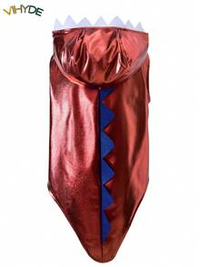 Vihyde Young Boy Halloween Dinosaur Tail Hooded Cape Costume - Red - View 3