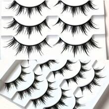 Anime-Inspired False Eyelashes, 5 Pairs Cartoon Eye Faux Lashes, Dramatic Look Demon Style, Volumizing & Lengthening - 查看 2