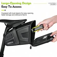 NEWBOLER Bicycle Seat Bag Portable Bike Saddle Bag EVA Hard Shell Bike Tail Bag MTB Road Bike Bag Accessories - Multicolor - View 7