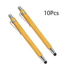 Custom Text Logo Capacitive Stylus Bamboo Ballpoint Pen, Bamboo Writing Tool, Stationery Gift, Natural Desk Accessory, Ballpoint Pen, 2-In-1 Pen, Touch Pen, Creative Bamboo Ballpoint Pen Office Stationery Gift Promotional Pen - Multicolor - View 13