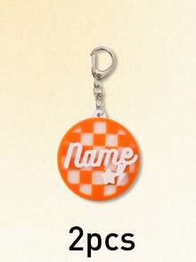 Custom Checkerboard Name Keychain,Checkered Backpack Tag,3d Name Keychain,Personalized Bag Charm,Cute Keychain Accessories,Customized,Customizable - Style a - View 15