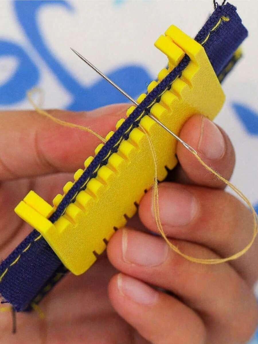 1pc Sewing Clip - Plastic Material, Handheld Sewing And Sewing Gauge, Ensures Even Stitching, With 2mm, 3mm, 4mm Spacing Quilting Template - Multicolor - View 1