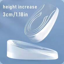 1 Pair 3cm High Elastic Transparent Silicone Invisible Height Increasing Insoles, Soft Shock Absorption Comfortable For Long Wear, Invisible Fit For Various Shoes And Sneakers, Discreetly Enhance Body Shape, Essential For Daily Outfits, Practical Gift Accessory - Multicolor - View 5