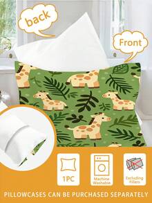 2PCS Green Cartoon Giraffe Toddler Bedding Set For Children Beds Crib Giving Gifts During Holidays (No Filling Material) 100% Polyester - Multicolor - View 7