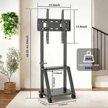 Soporte de TV móvil con Ruedas para televisores de Pantalla de 32" a 50" Pulgadas, hasta 30 Kg (Materiales Reforzado). Soporte de TV Montado en Pared de Alta Resistencia Negro,Para sala de estar play game TV stand - 1 - Ver 2
