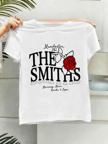 Women's Rose Graphic T-Shirt Made Of High Quality Cotton, Comfortable And Relaxed Fit, Casual, With Unique Graphic Print. - White - View 2
