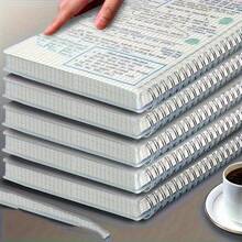 4pcs 2pcs A5 Thickened PP Spiral Notebooks + 2pcs Cloud Grip Pens, A5 Replaceable Inner Pages Notebook (Ruled/Grid/English), Thickened Paper, Metal Spiral Binding, PP Matte Cover (A5, 20.5 X 14.5cm) - A5 - View 1
