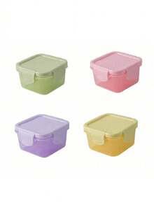 Juego de contenedores pequeños para almacenamiento de alimentos, cajas de almuerzo, cajas selladas para refrigerador, cajas de almacenamiento rectangulares de plástico selladas, contenedores pequeños de alimentos, frascos de especias multifuncionales, material de plástico de 2 oz con tapas - Multicolor - Ver 17