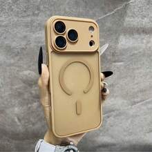 磨砂半透明磁吸保護殼，適用 17E 16E 17 Air 16 15 14 13 12 11 Plus Pro Max，相機保護防摔保護殼 - 沙漠色 - 查看 9