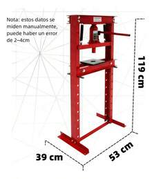 Prensa Hidraulica 12t Gato Hidraulico Industrial Rojo,Prenas de Rodamiento de Marco en H y Junta en U,Estructura de Acero Reforzado con Gato Central y Niveles Ajustables para Taller Mecánico - Rojo - Ver 2
