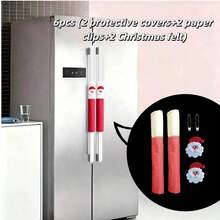 2pcs/Set Fresh Style Refrigerator Handle Dust Cover, Modern Minimalist Linen Fabric With Hook And Loop Anti-Fouling Handle Cover, Suitable For Microwave, Oven, Glass Anti-Fouling Door, Door, Swing Rope, Kitchen Decor, Home Decor, Farmhouse Decor, All Seasons - Multicolor - View 17