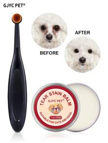GJYC PET 1 Box Gentle Eye Care Ointment For Dogs And Cats With Professional Brush, Prevents Tear Stains, Reduces Redness, Brightens Light-Colored Fur, 1 Oz - Apricot - View 13