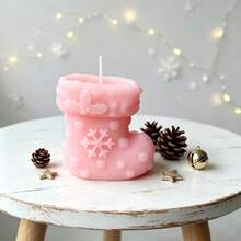 شمعة معطرة على شكل بوت ثلج عيد الميلاد، قطعة ديكور منزلية، 1 قطعة - 1PC - مشاهدة 20