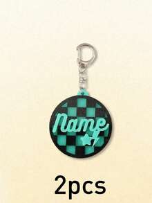 Custom Checkerboard Name Keychain,Checkered Backpack Tag,3d Name Keychain,Personalized Bag Charm,Cute Keychain Accessories,Customized,Customizable - Style a - View 10