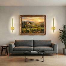 1pc/2pcs Battery Powered Wall Light, Wireless Charging Gold Wall Lamp With Remote Control Dimmable, Cordless Wall Light For Living Room, Bathroom, Hallway Decor, With Timer Function - Gold - View 11