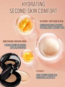 MISSLYN 1pc Magic Queen Cushion Foundation, Lightweight Buildable Coverage, Soft Matte Finish, Smooth Blending, Face Base Makeup, Daily/Travel/Summer, Soft Glam/Glass Skin/Y2K, Cushion Foundation, Halloween Makeup - #110 IVORY DREAM - View 6