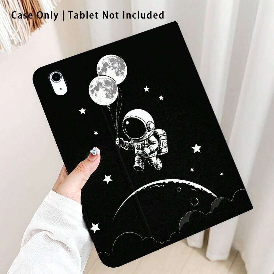 1件翻蓋式平板保護殼,附筆槽,太空人、星星、月亮圖案,相容 Honor 8/9/10/X8/X8A/X9/X8Pro/X9Pro/X9A/Matepad Pro/Matepad SE 11/Matepad 11、Apple 10th Gen/11 2025 (A16) 及 A9 等熱門機型 - 款式12 - 查看 1