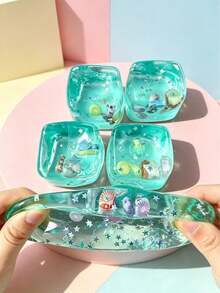 Multiple Ocean-Themed Transparent Fun Blocks Educational Toys For Kids, Shell And Star Elements Cognitive Enlightenment, Suitable For Parent-Child Interaction And Classroom Activities - Multicolor - View 3