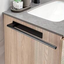 Modern Minimalist No-Drill Double Bar Towel Rack, Matte Black Self-Adhesive Towel Rack, Corrosion-Resistant Waterproof Bathroom Hardware, Suitable For Bathroom, Kitchen Cabinet Towel Storage - View 10