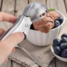 Stainless Steel Ice Cream Scoop, Trigger Release Cookie Scoop & Melon Baller, Durable Dessert Tool For Kitchen, Parties And Restaurants - 1 Pc - View 4