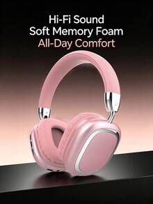 Gerripuer 新款耳罩式無線耳機 HIFI 高解析通話 舒適 MP3 可折疊旋轉伸縮 ABS 塑料金屬質感 高端商務禮品 5.3 智能晶片 HIFI 音質 雙設備連接 超長續航 簡約便攜 低延遲 HiFi 立體聲 適用於手機、電腦與遊戲耳機 - 粉色 - 查看 11