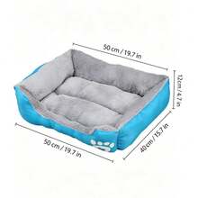 22x18 Inch Durable Candy-Colored Oxford Cloth Non-Slip Pet Bed, Suitable For Office, Home, All Seasons - Grey - View 22