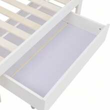 Solid Wood Bed Frame With Drawers And Slatted Base, Ideal Children's Room 90x200cm White - 白色 - 查看 9
