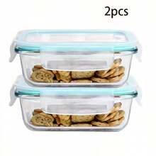 1pc Glass Lunch Box Set, Microwave Bowl, Lunch Container, Fresh-Keeping & Heat-Insulating Bento Box, Freezer , Dishwasher , Leak-Proof Food Container, Home Kitchen Supplies, Kitchen Accessories - Multicolor - View 11