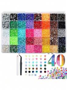 Mixed Color Crystal Rhinestone Decoration Set, 15/24/28/30/32/40 Colors, Includes Tweezers, Suitable For Clothing, Cups, Shoes, Fabric And Other DIY Decorations - Rhinestones - View 12