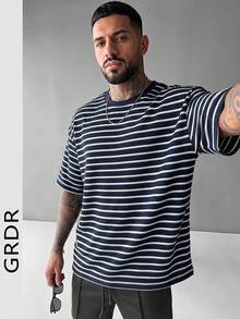 GRDR 男士时尚圆领短袖T恤 | 精致设计 | 夏季必备 | 百搭易穿 | 展现你的风格 - 藏蓝色 - 查看 5