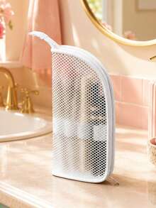 1pc Portable Travel Toiletry Bag, Mesh Bathroom Toiletry Bag, Multi-Functional Makeup Storage Bag Travel Essential, Small Cosmetic Storage Bag, Beach Vacation Bag, Foldable Storage Bag, Suitable For Back To School, Travel, Vacation, Fitness And Swimming, Makeup Bag, Bath Bag, Perfume Bag - Multicolor - View 6