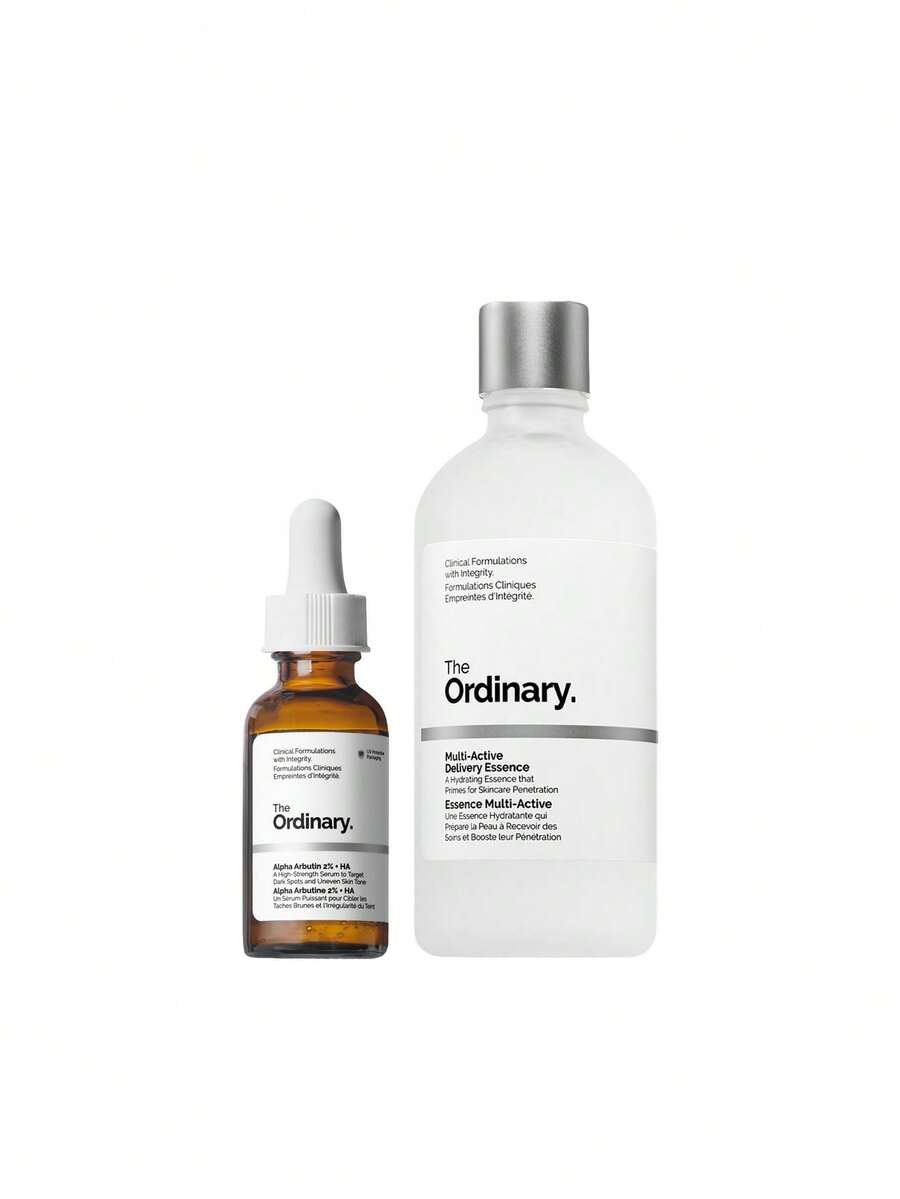 The Ordinary [حزمة] ألفا أربوتين 2% + حمض الهيالورونيك 30 مل + جوهر توصيل متعدد النشاط 100 مل - ألفا أربوتين + محاليل متعددة الفعالية - مشاهدة 1