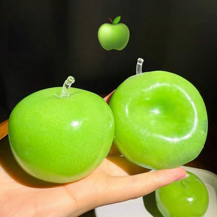 1pc Green Apple Slushie Squeeze Toy, Malleable Coconut Oil Squishy Ball With Slush Sound, Stress Relief Fun Toy - Multicolor - View 1